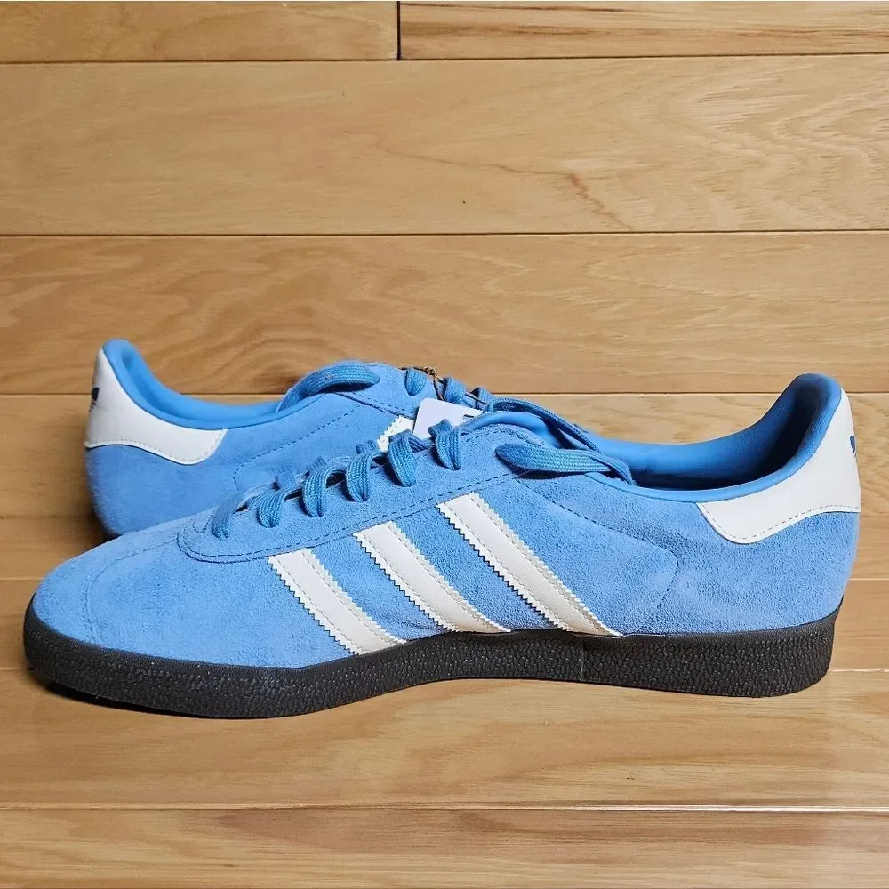 Adidas Originals Gazelle Sky Blue White Gum Mens Trainer Shoe Sneaker ID6104 - Picture 8 of 15